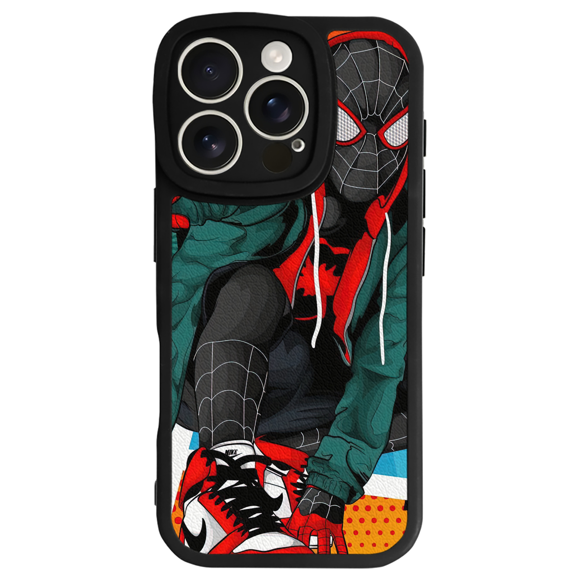 Spider Man スパイダーマン 【iPhone 16シリーズ対応】シリコンスマホケース（レザー調） 材質：シリコン